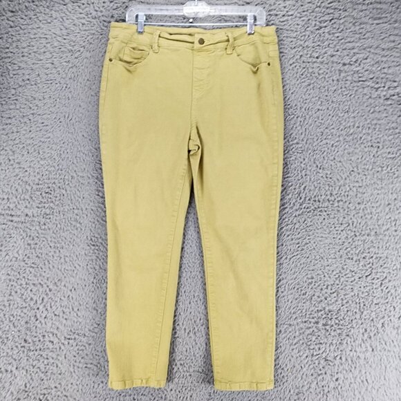 Soft Surroundings Pants - Soft Surroundings Jeans Womens Medium Petite Green Stretch Mid Straight *GUC*
